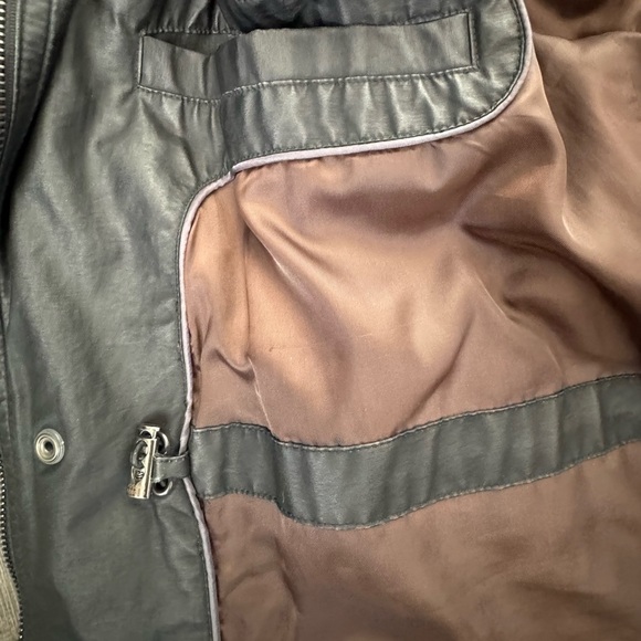 JOSEPH ABBOUD***Waxed Black Hooded Jacket Coat***Medium - Picture 4 of 9